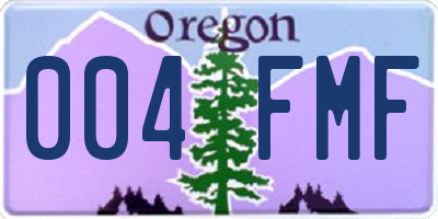 OR license plate 004FMF