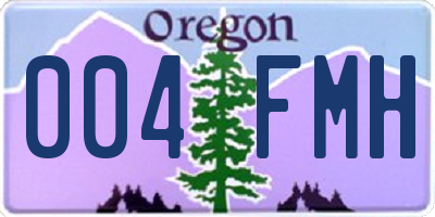 OR license plate 004FMH