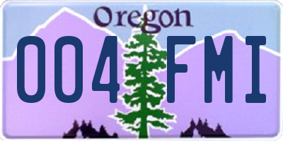 OR license plate 004FMI