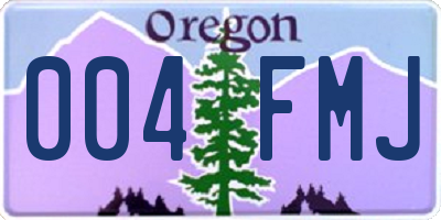 OR license plate 004FMJ
