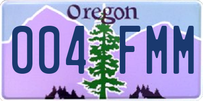 OR license plate 004FMM