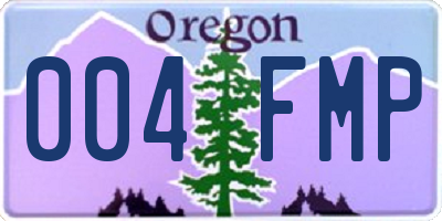 OR license plate 004FMP