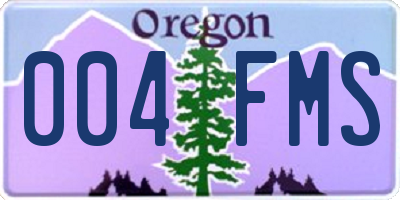 OR license plate 004FMS