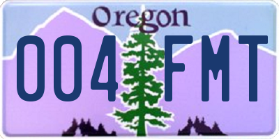 OR license plate 004FMT