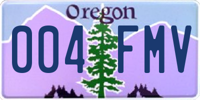 OR license plate 004FMV