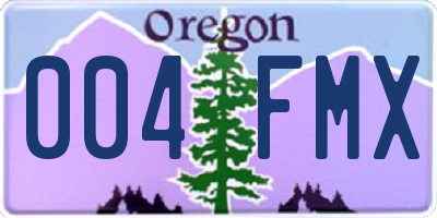 OR license plate 004FMX