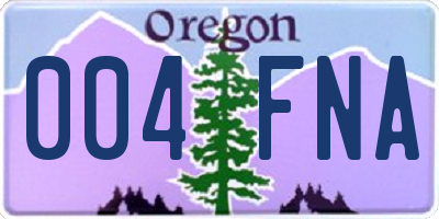 OR license plate 004FNA