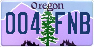 OR license plate 004FNB