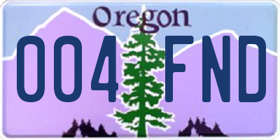 OR license plate 004FND