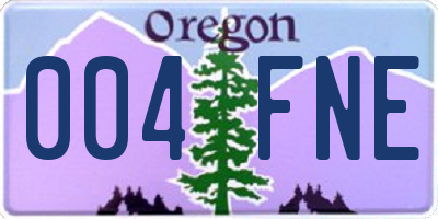 OR license plate 004FNE
