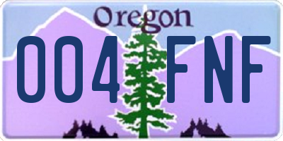 OR license plate 004FNF