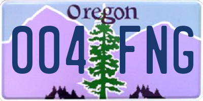 OR license plate 004FNG