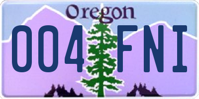 OR license plate 004FNI