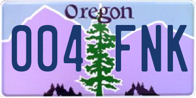 OR license plate 004FNK