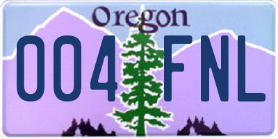 OR license plate 004FNL