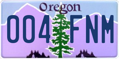 OR license plate 004FNM