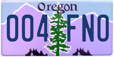 OR license plate 004FNO