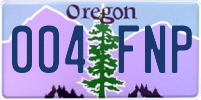 OR license plate 004FNP