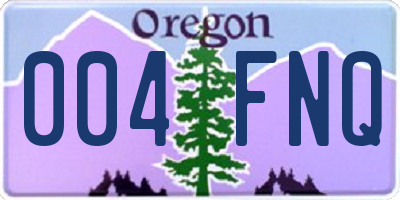 OR license plate 004FNQ