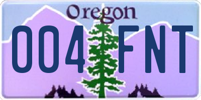 OR license plate 004FNT