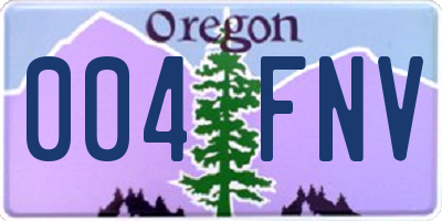 OR license plate 004FNV