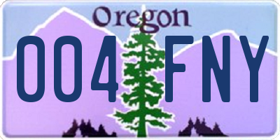 OR license plate 004FNY