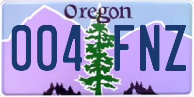 OR license plate 004FNZ