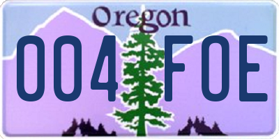 OR license plate 004FOE