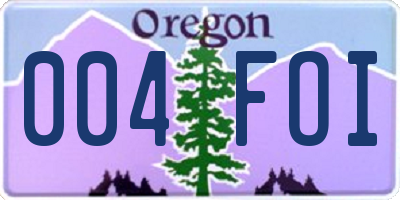 OR license plate 004FOI
