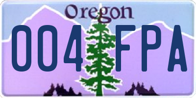 OR license plate 004FPA