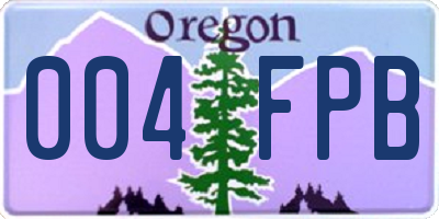 OR license plate 004FPB