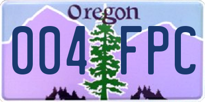 OR license plate 004FPC