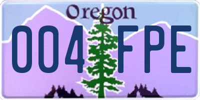 OR license plate 004FPE