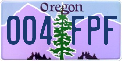 OR license plate 004FPF