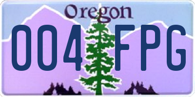 OR license plate 004FPG