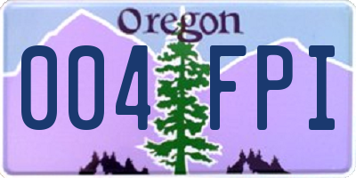 OR license plate 004FPI