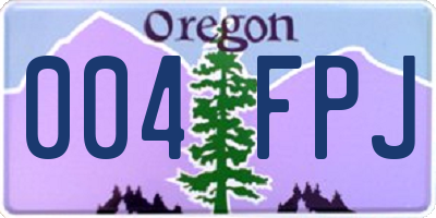 OR license plate 004FPJ