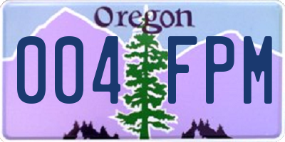 OR license plate 004FPM
