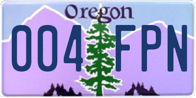 OR license plate 004FPN