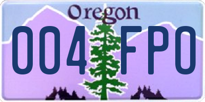 OR license plate 004FPO