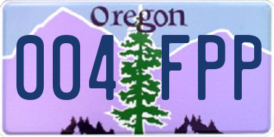 OR license plate 004FPP