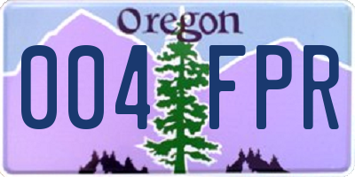 OR license plate 004FPR