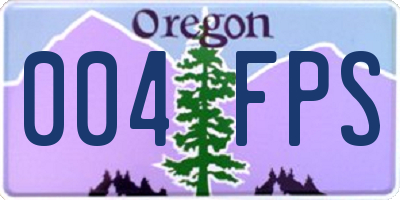 OR license plate 004FPS