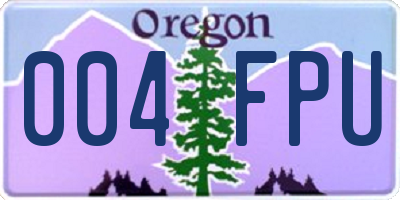OR license plate 004FPU