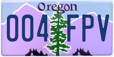 OR license plate 004FPV