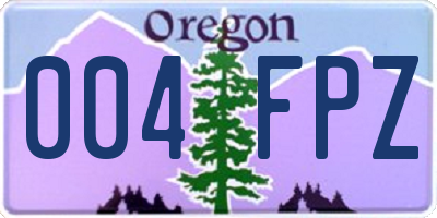 OR license plate 004FPZ