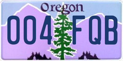 OR license plate 004FQB