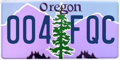 OR license plate 004FQC