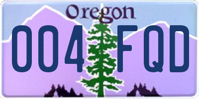 OR license plate 004FQD