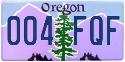 OR license plate 004FQF